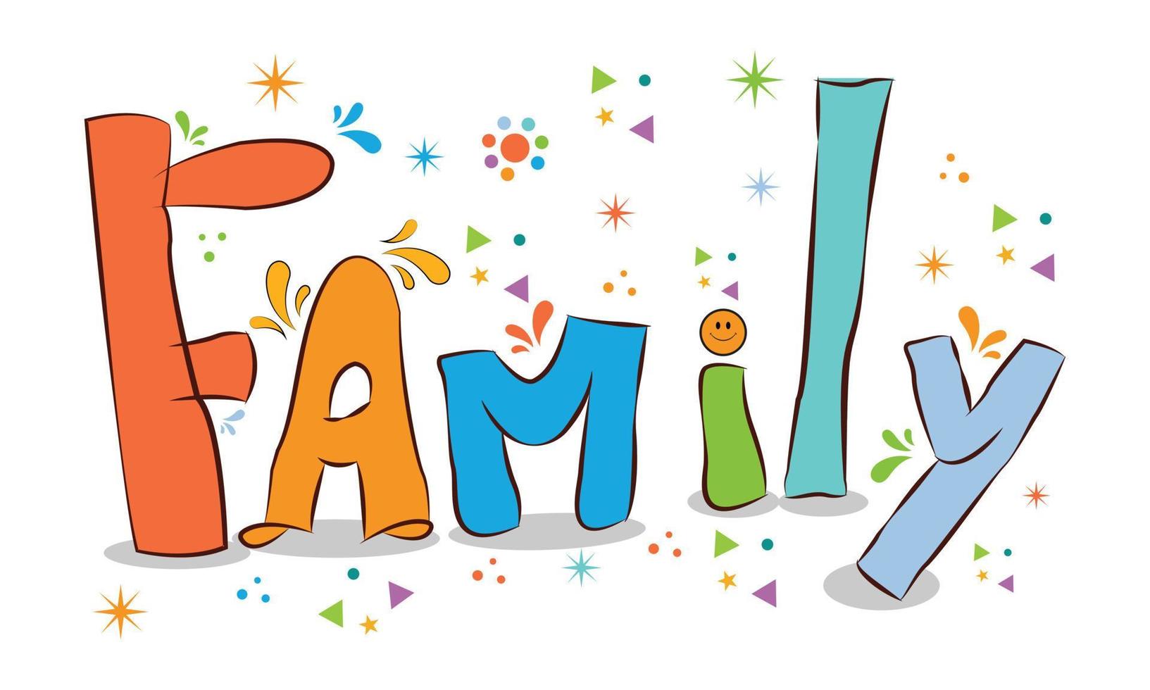 famiglia tipografia maglietta design. motivazionale famiglia clipart tipografia maglietta creativo bambini, e tipografia famiglia vettore illustrazione.