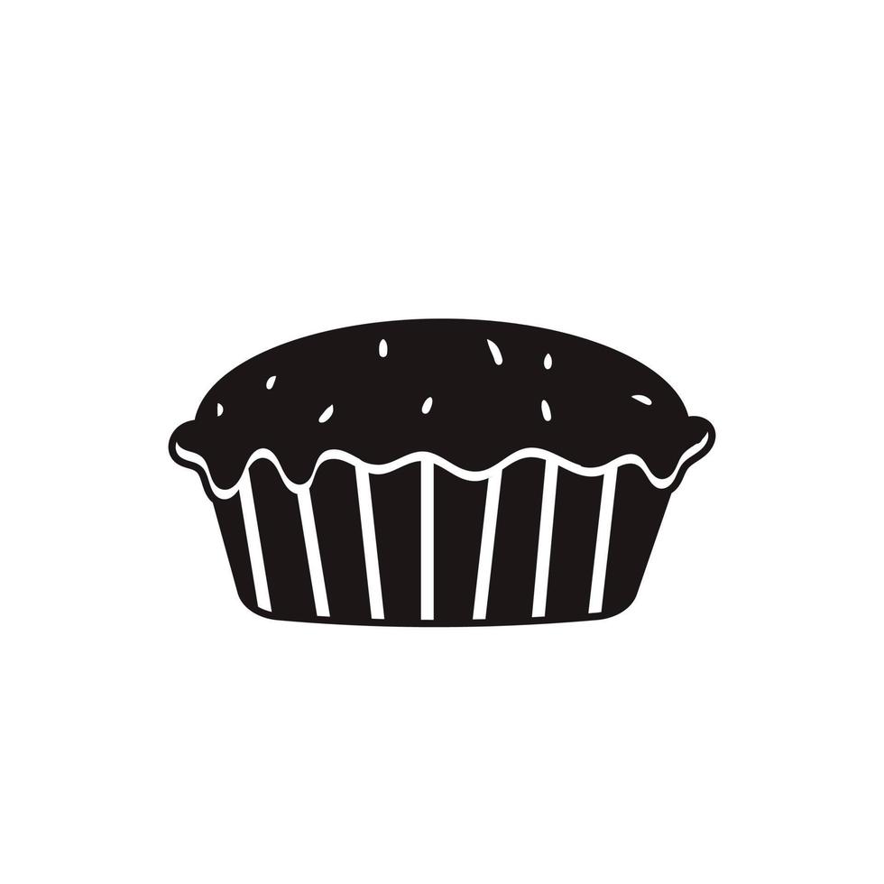 torta icona. piatto vettore illustrazione nel nero su bianca sfondo