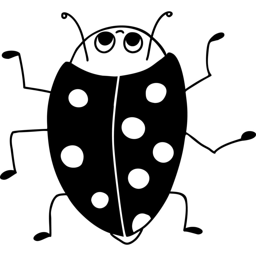 insetto. coccinella. mano disegnato scarabocchio vettore