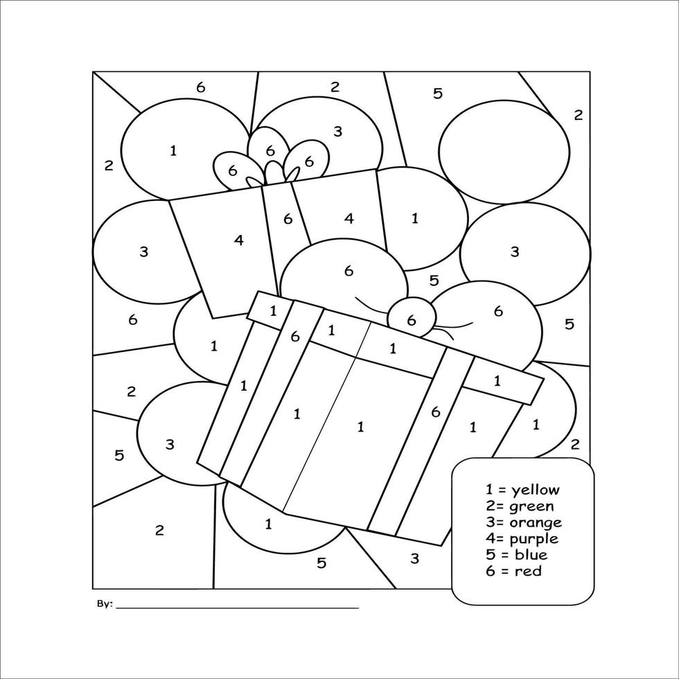 carino bambino numero colorazione pagina per bambini vettore illustrazione.