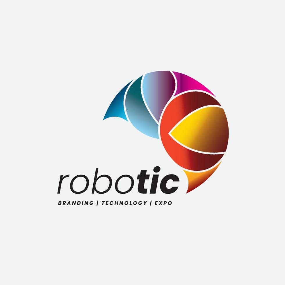 robotica tecnologia logo vettore