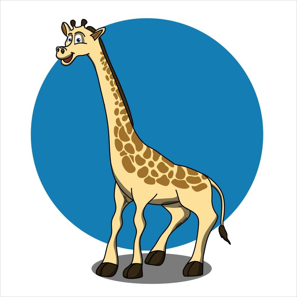 giraffa cartone animato illustrazione nel vettore modificabile design