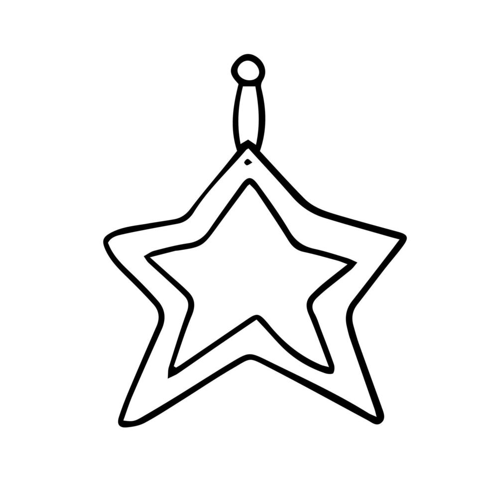 stella scarabocchio stile mano disegnato vettore