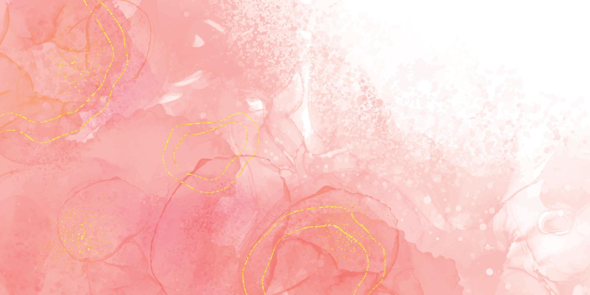 corallo rosa marmo alcool inchiostro elegante sfondo. lusso acquerello liquido illustrazione vettore