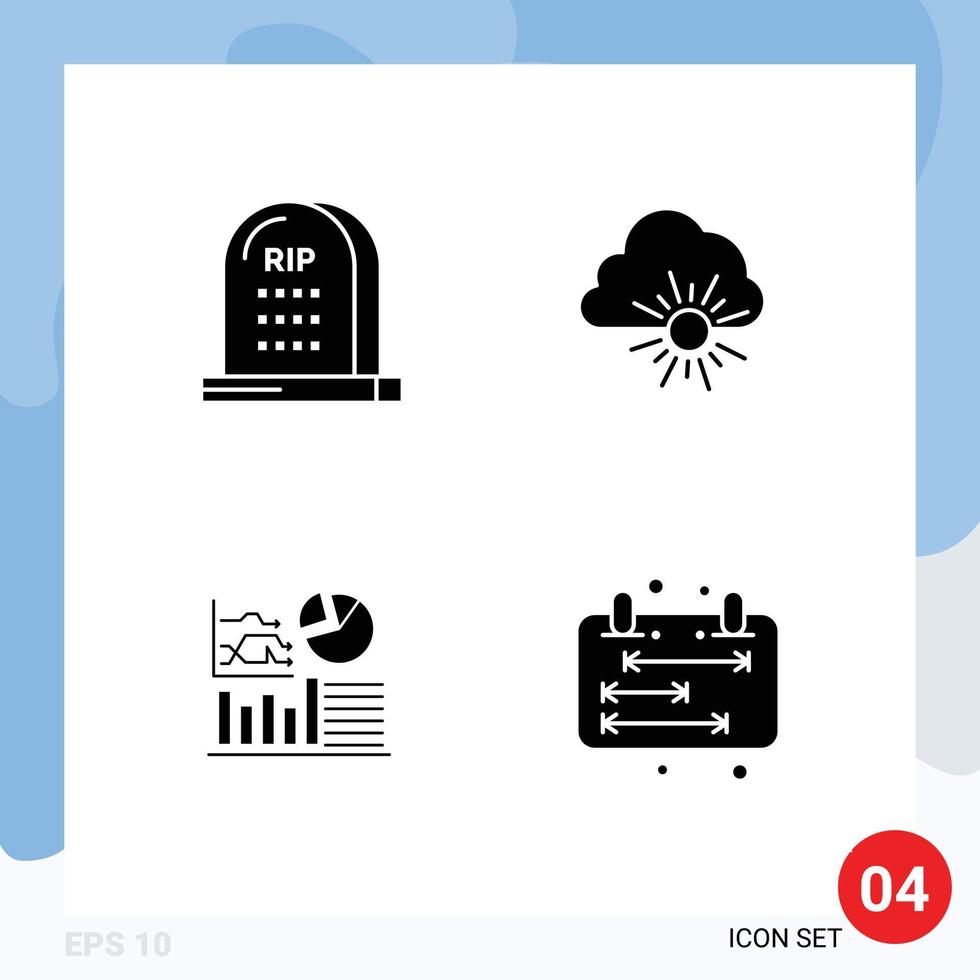 impostato di 4 moderno ui icone simboli segni per Morte grafico Halloween natura chat modificabile vettore design elementi