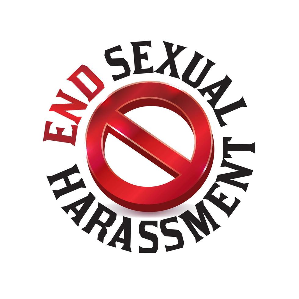 sessuale molestia avvertimento cartello simbolo illustrazione vettore