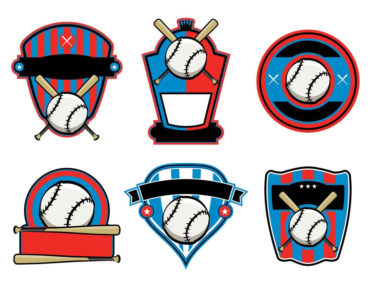 baseball e pipistrello emblemi e badge vettore