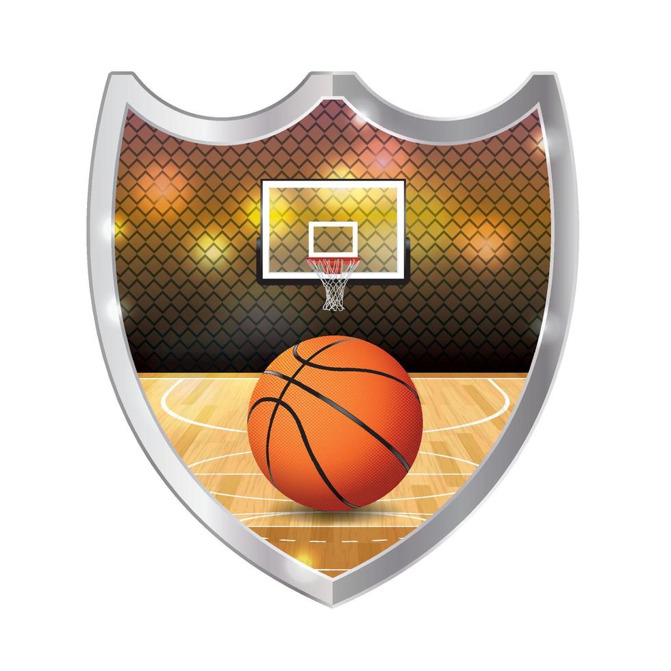 pallacanestro emblema illustrazione vettore