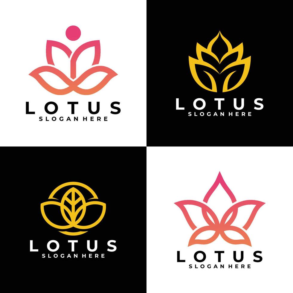 disegno vettoriale del logo del fiore di loto
