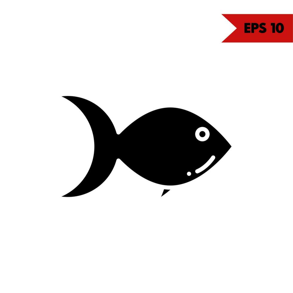 illustrazione di pesce glifo icona vettore