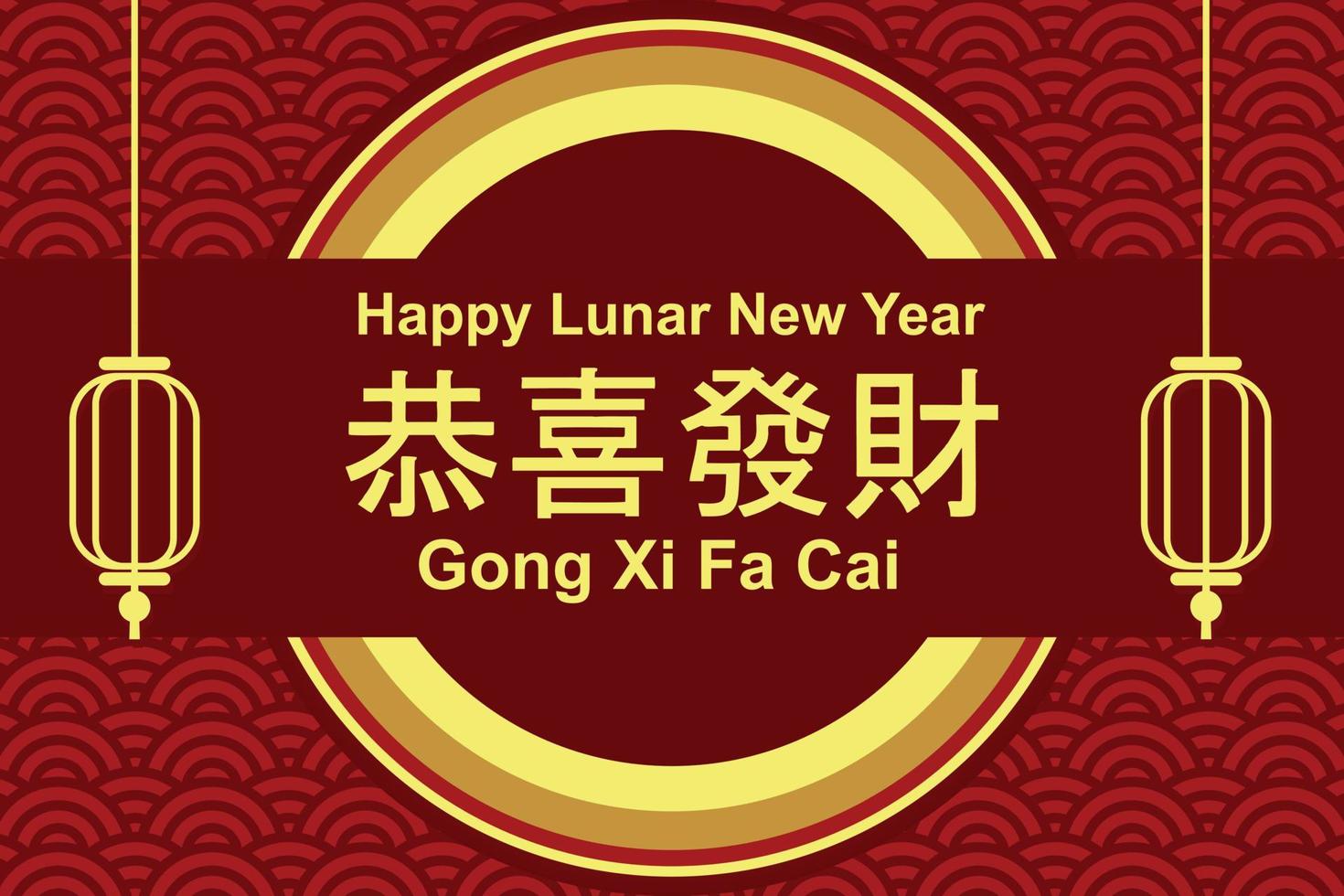 gong xi fa Caio, contento Cinese nuovo anno saluto con Cinese calligrafia. nel inglese tradotto desiderando voi per essere prospero nel il In arrivo anno vettore