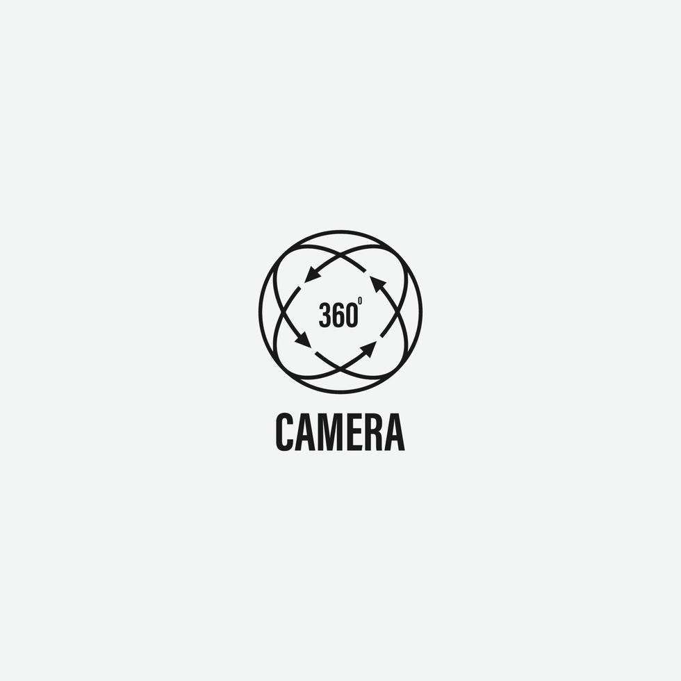 360 Camera icona logo vettore