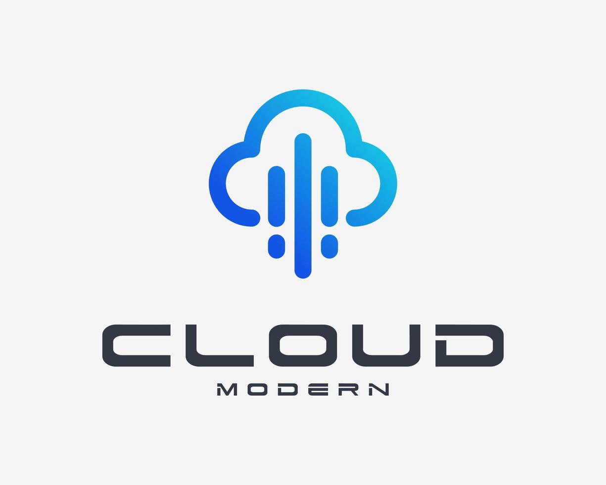 nube server Conservazione Banca dati virtuale soluzione innovazione tecnologia digitale icona vettore logo design