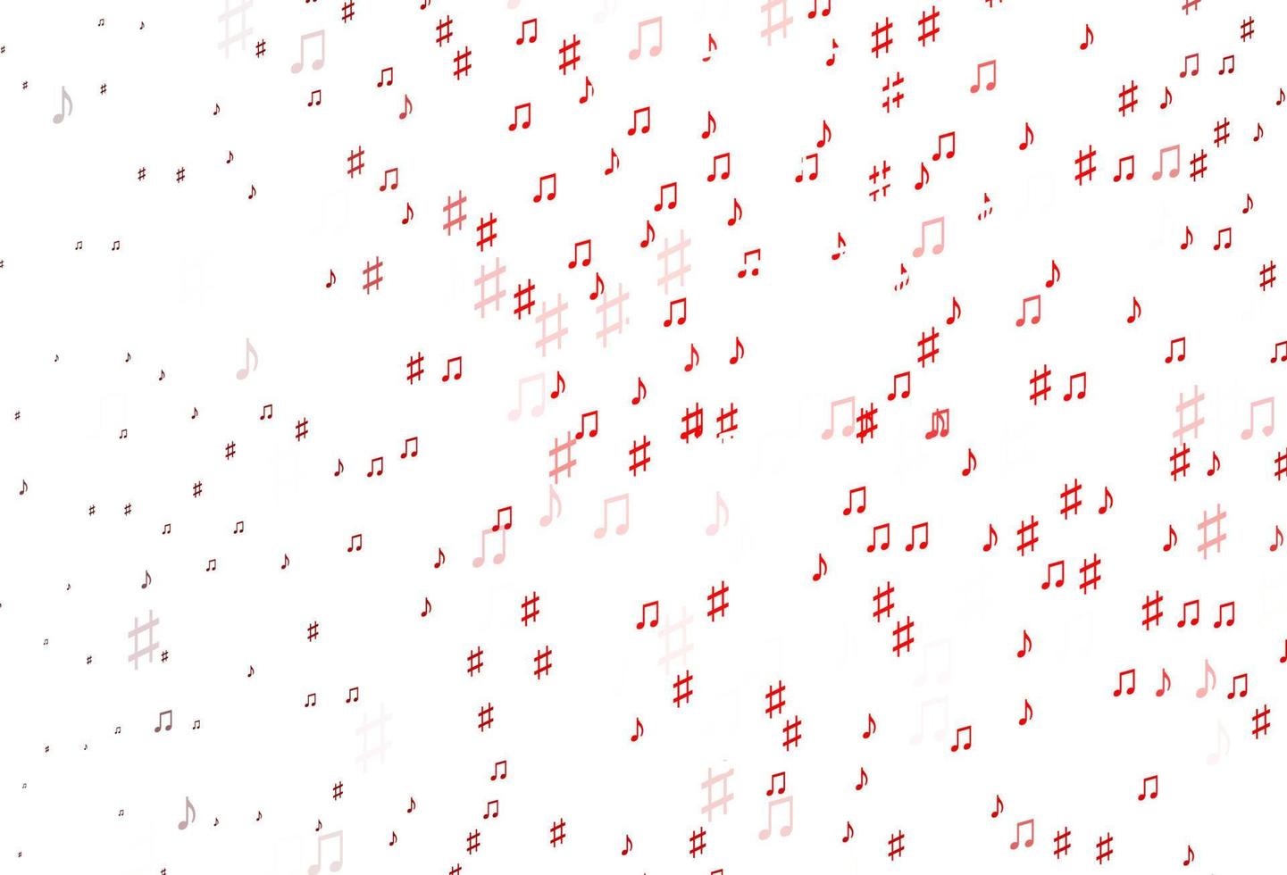 modello vettoriale rosso chiaro con simboli musicali.