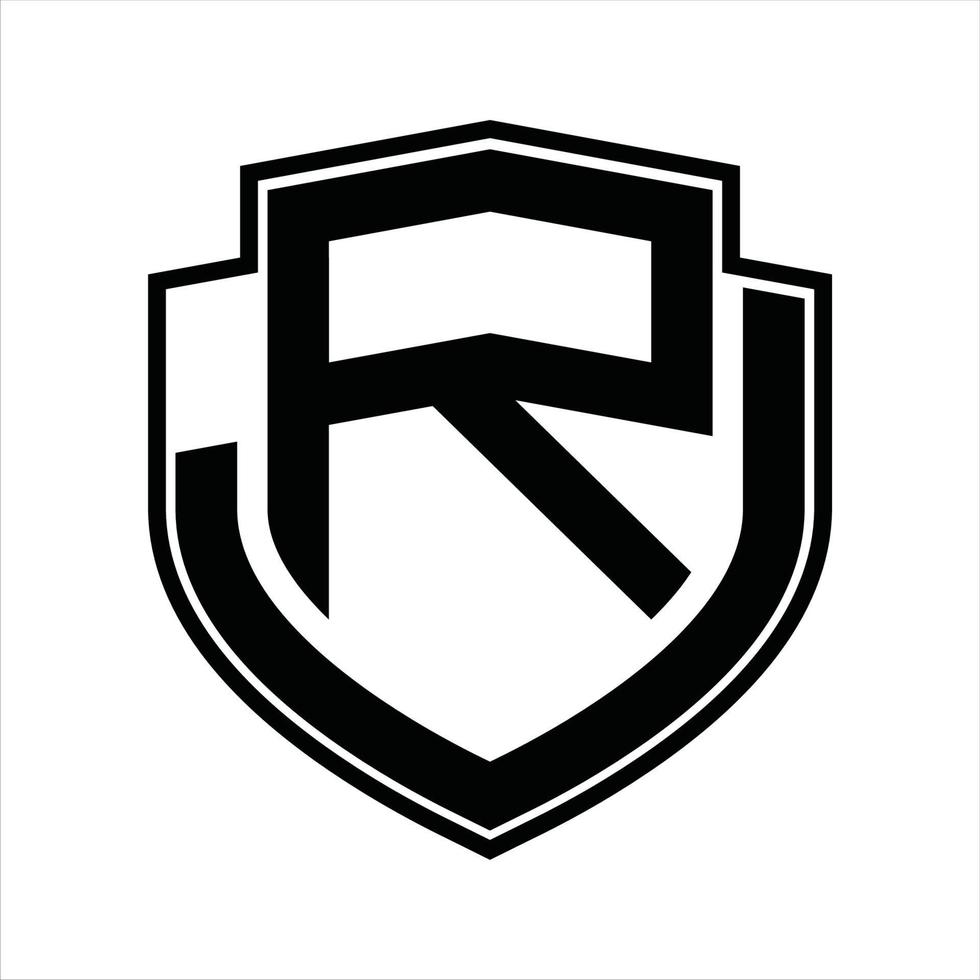 rj logo monogramma Vintage ▾ design modello vettore