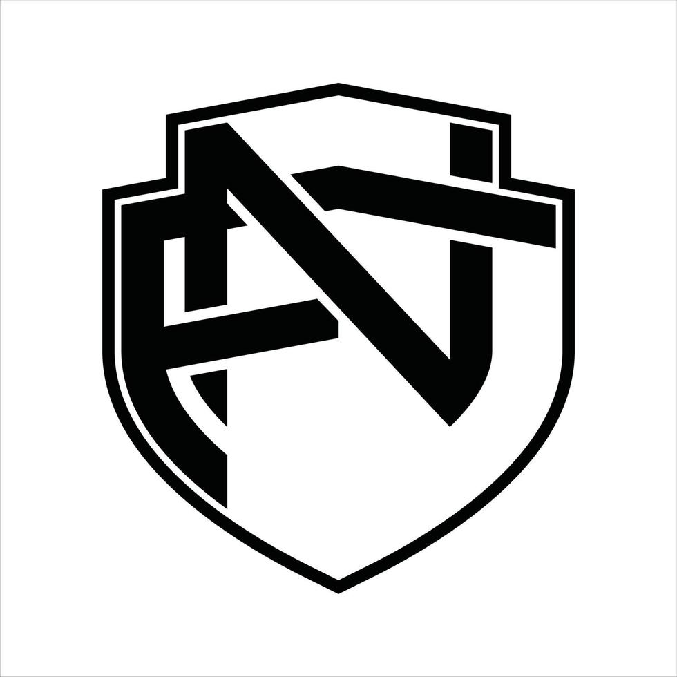 nf logo monogramma Vintage ▾ design modello vettore