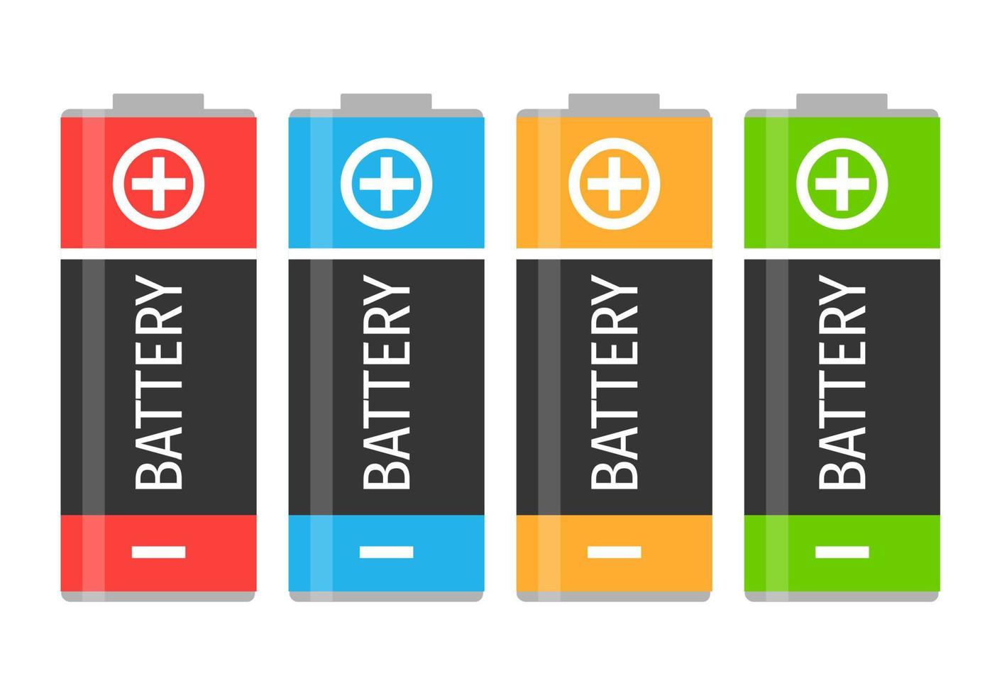 un' impostato di quattro colorato batterie. vettore illustrazione