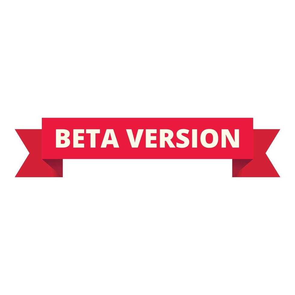 rosso beta versione icona cartone animato vettore. in linea computer vettore