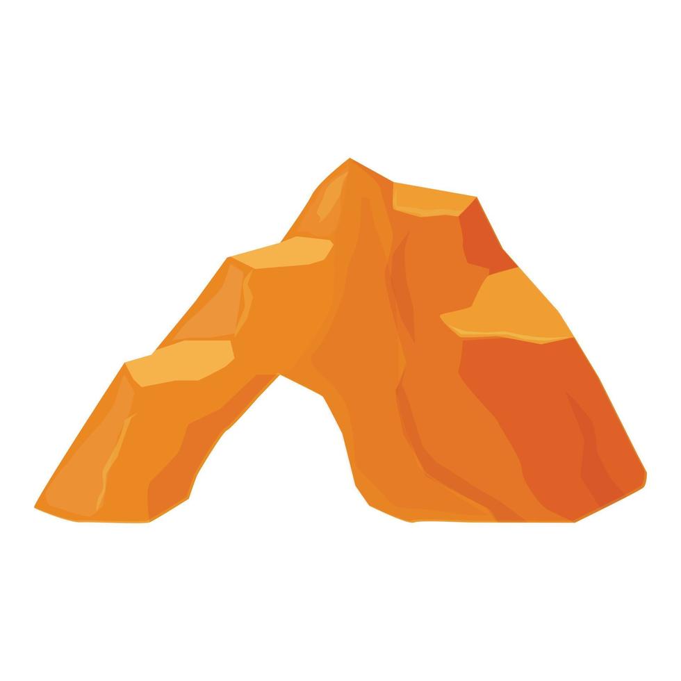 roccioso pietra icona cartone animato vettore. canyon roccia vettore