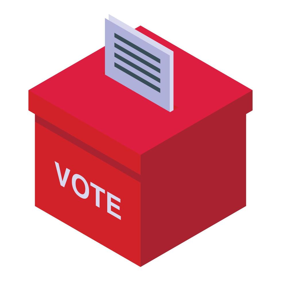 votazione scatola icona isometrico vettore. campagna politico vettore