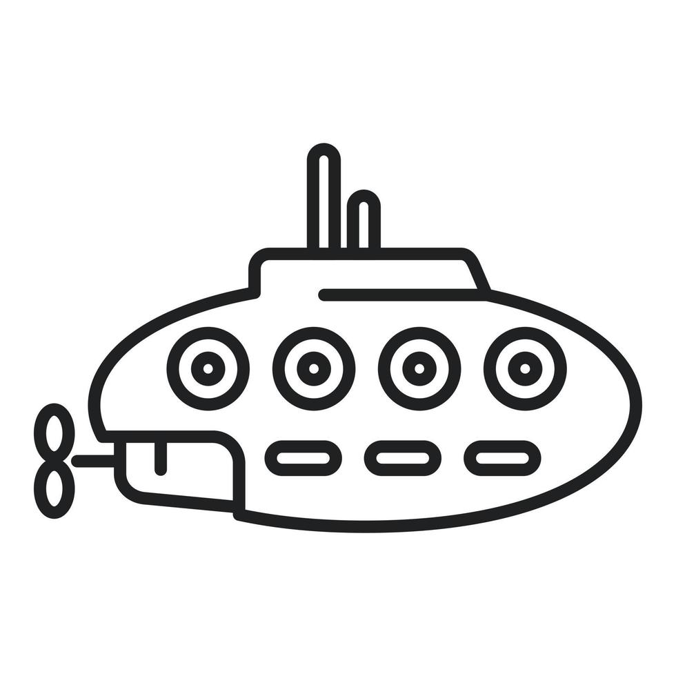esercito sottomarino icona schema vettore. mare nave vettore