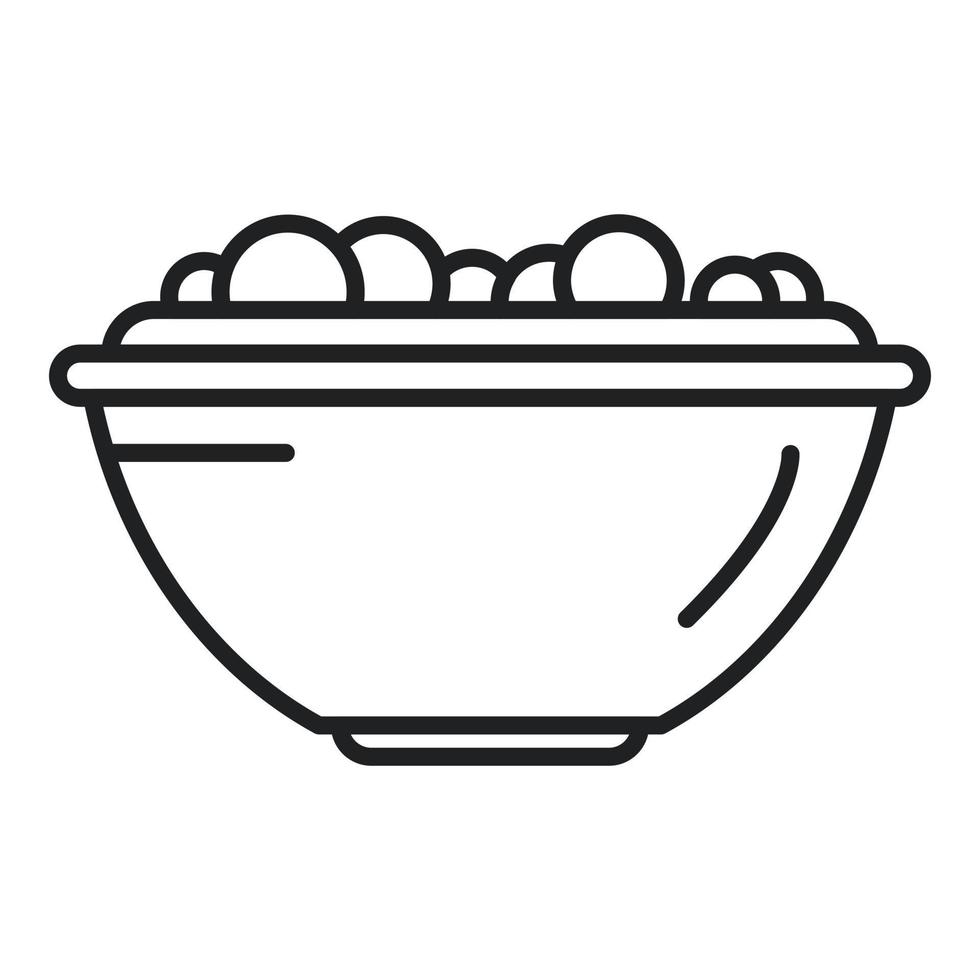 crema frutta insalata icona schema vettore. fresco cibo vettore