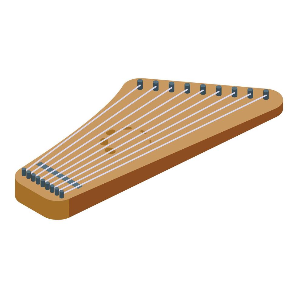 retrò kantele icona isometrico vettore. musica gusli vettore