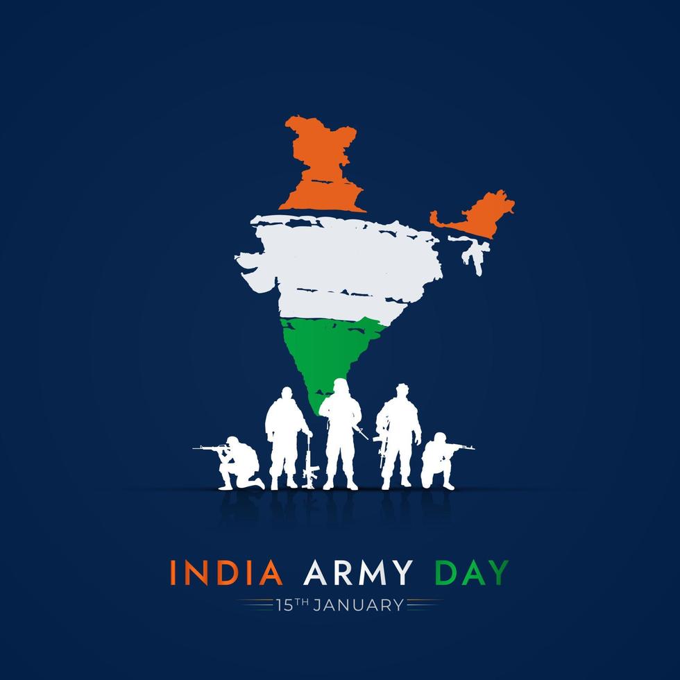 indiano esercito giorno 15 gennaio sociale media inviare vettore