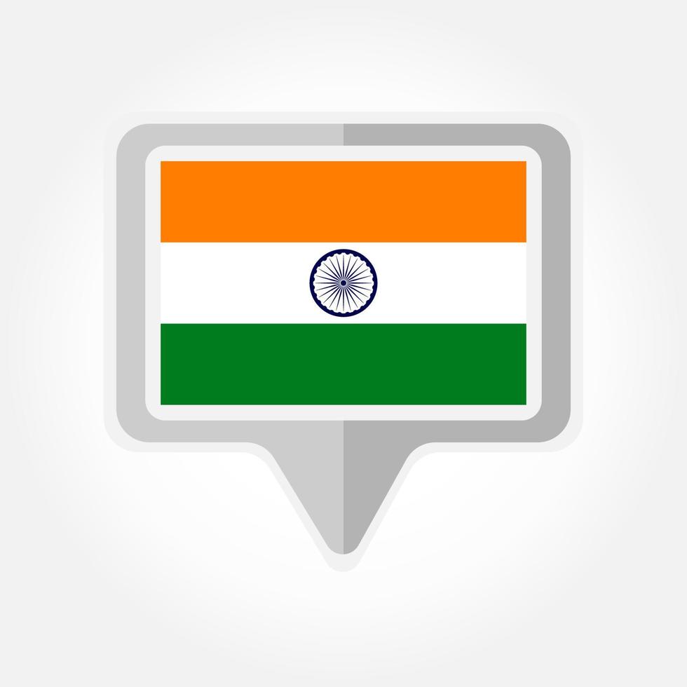 India pointer carta geografica icona. vettore illustrazione.