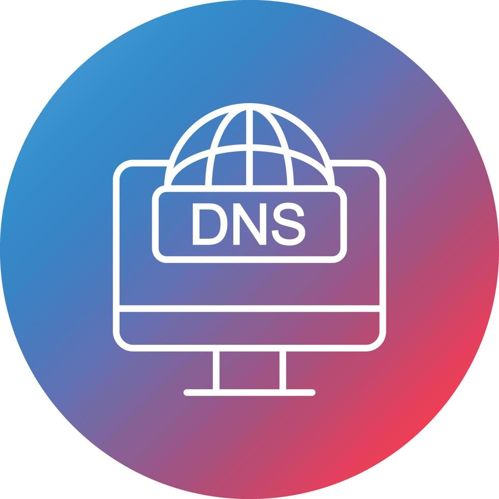 dns linea pendenza cerchio sfondo icona vettore