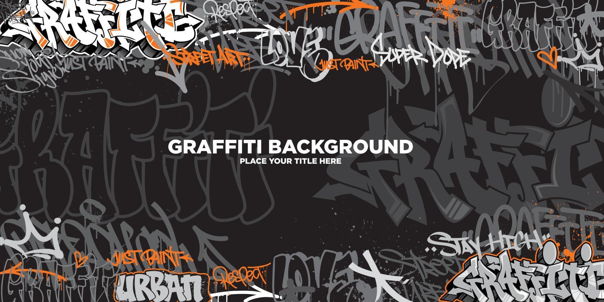 vettore illustrazione di graffiti sfondo. senza soluzione di continuità graffiti arte textures nel un' disegnato a mano stile. vecchio scuola e urbano strada arte tema per maglietta disegno, tessile, sfondo, sfondo, e stampe