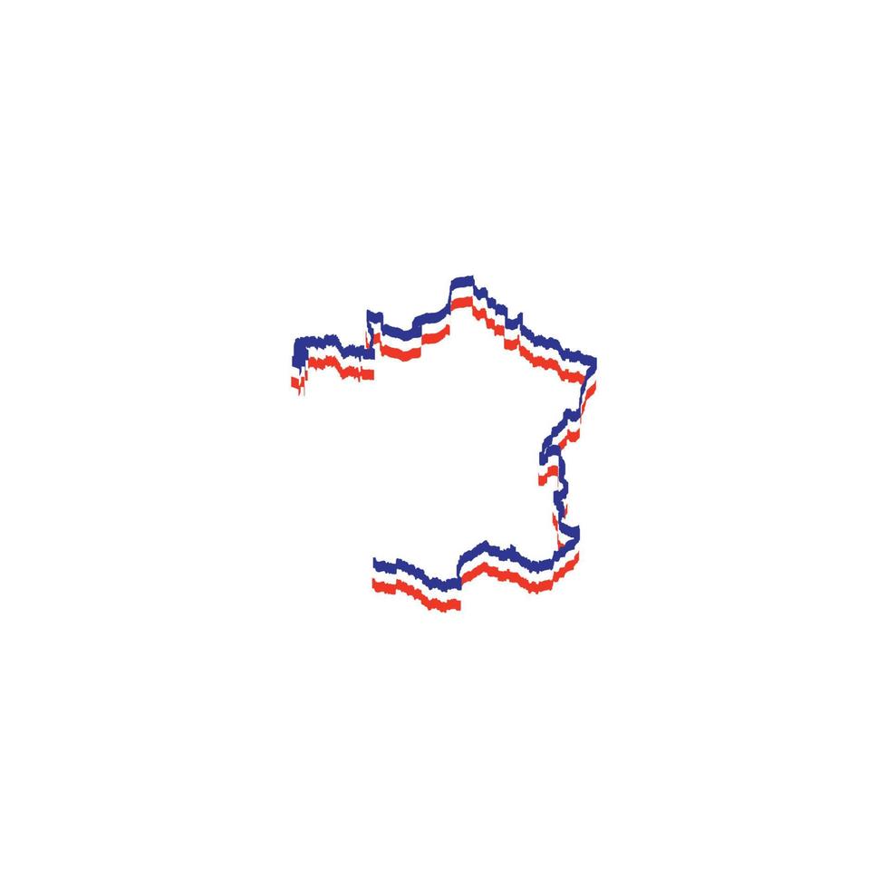 Francia carta geografica logo illustrazione design vettore