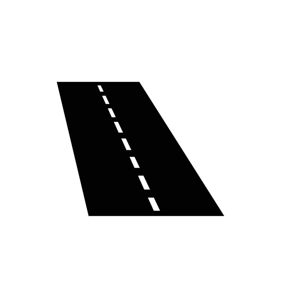 strada icona con tratteggiata linea vettore