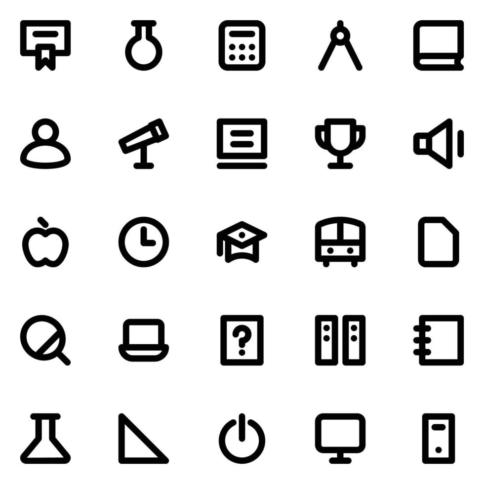 schema icone per formazione scolastica. vettore