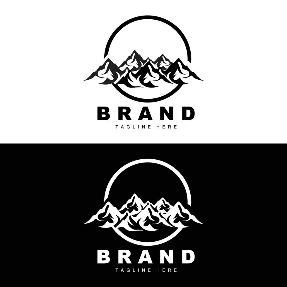 montagna logo, vettore montagna arrampicata, avventura, design per arrampicata, arrampicata attrezzatura, e marca con montagna logo