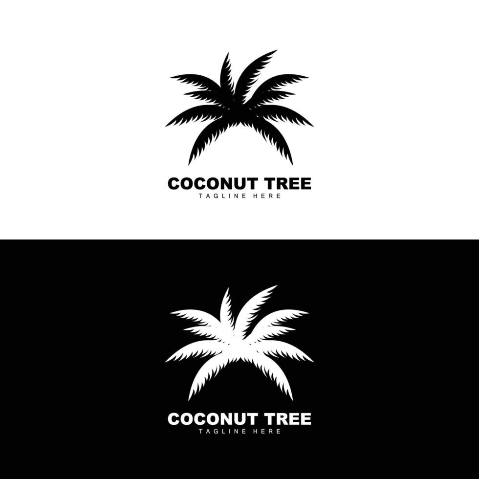 Noce di cocco albero logo, oceano albero vettore, design per modelli, Prodotto marchio, spiaggia turismo oggetto logo vettore