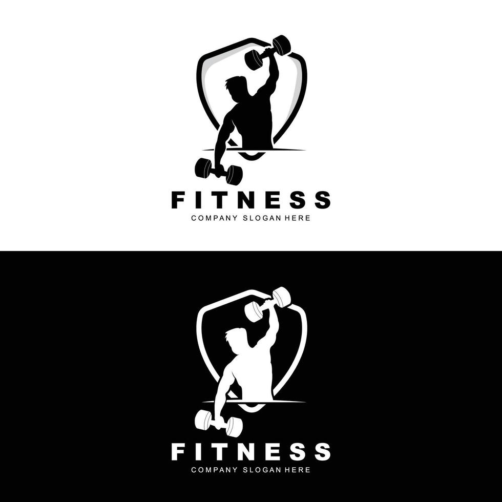 Palestra logo, fitness logo vettore, design adatto per fitness, gli sport attrezzatura, corpo Salute, corpo supplemento Prodotto Marche vettore