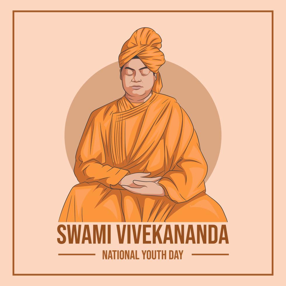 swami vivekananda jayanti vettore illustrazione