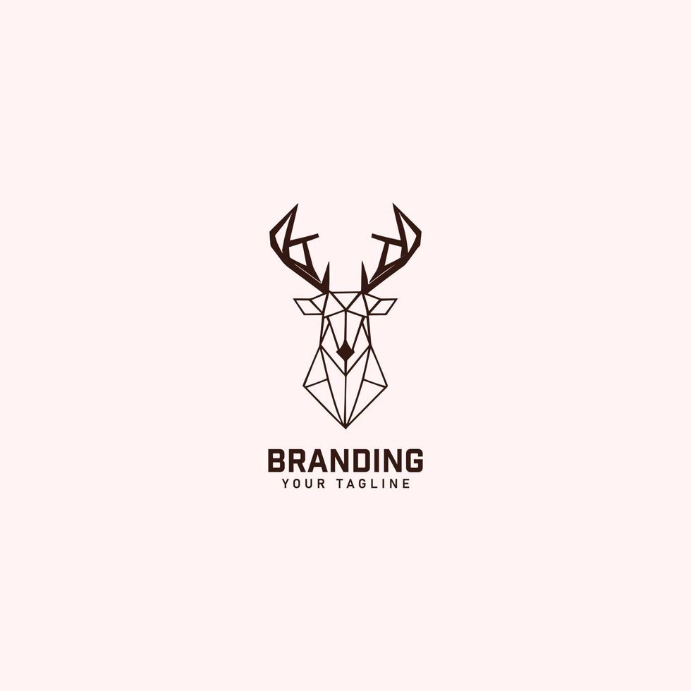 geometrico cervo logo design modello vettore