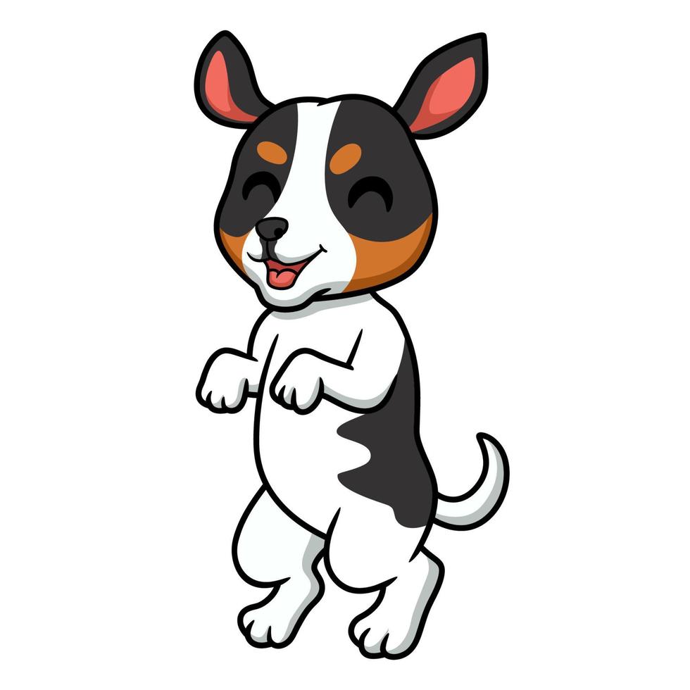 carino ratto terrier cane cartone animato in piedi vettore