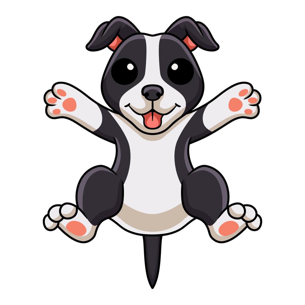 carino americano staffordshire terrier cane cartone animato vettore