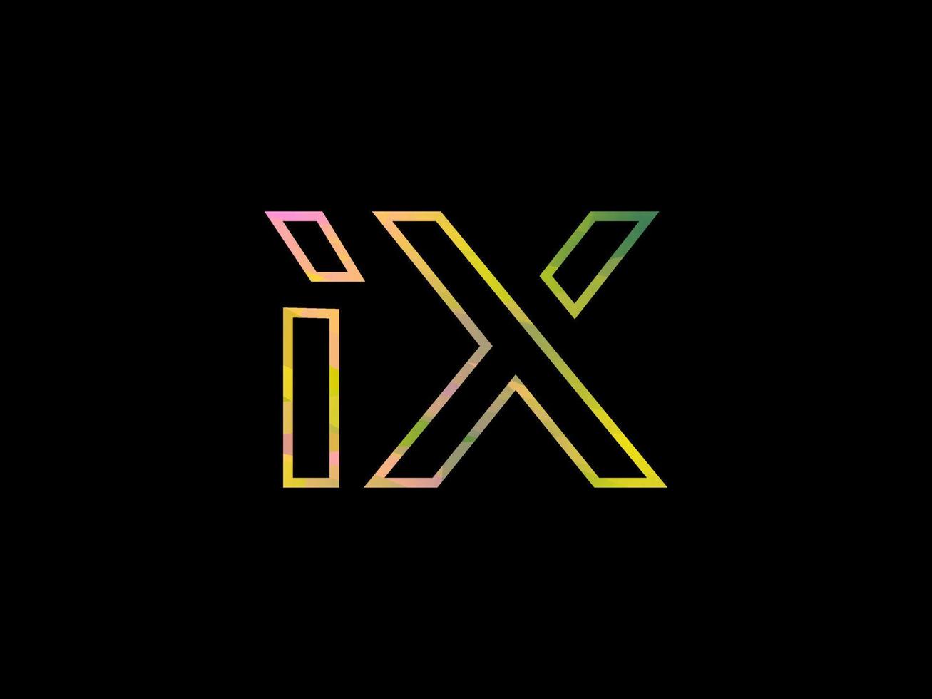 ix lettera logo con colorato arcobaleno struttura vettore. professionista vettore