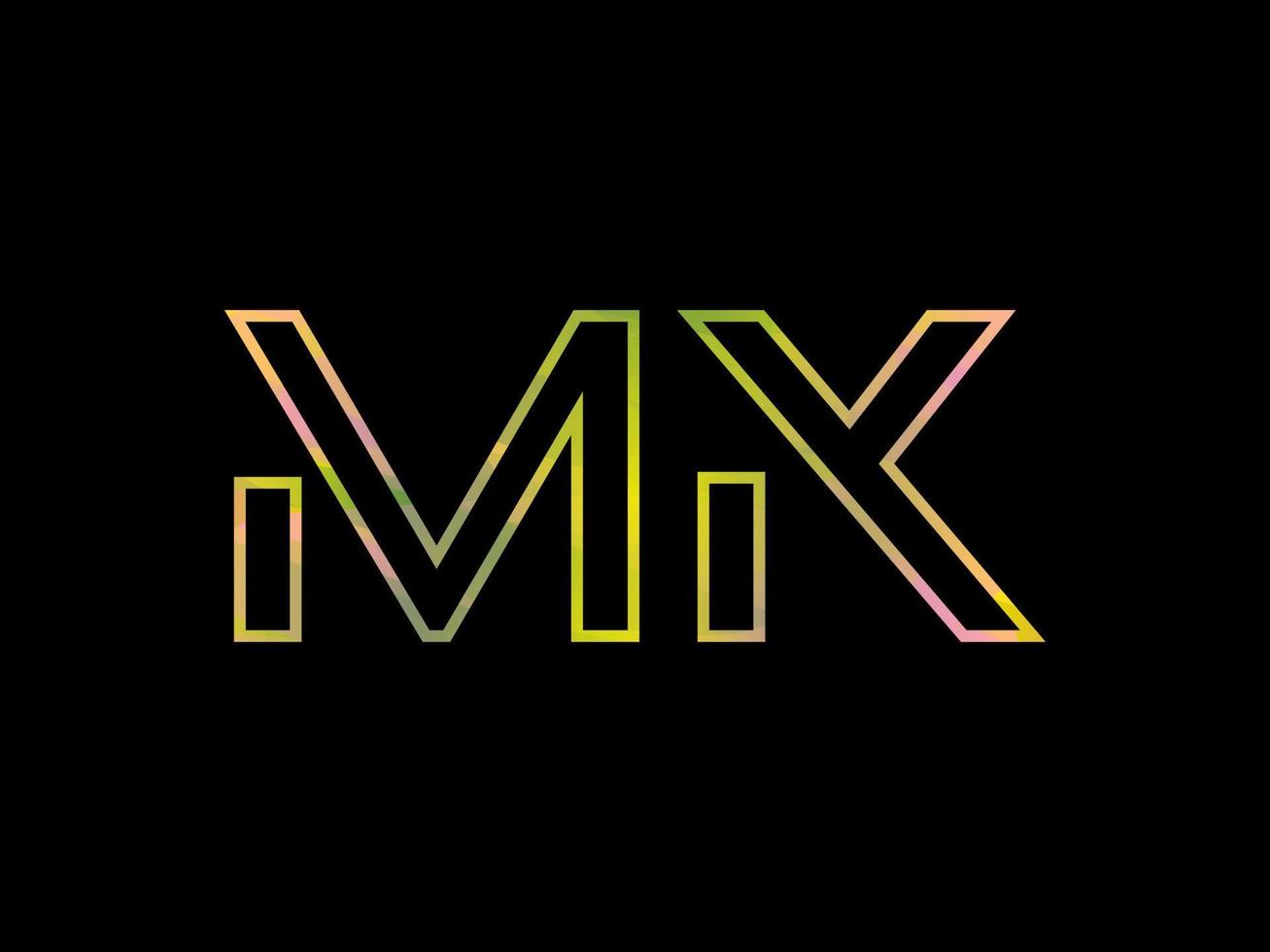 mk lettera logo con colorato arcobaleno struttura vettore. professionista vettore. vettore