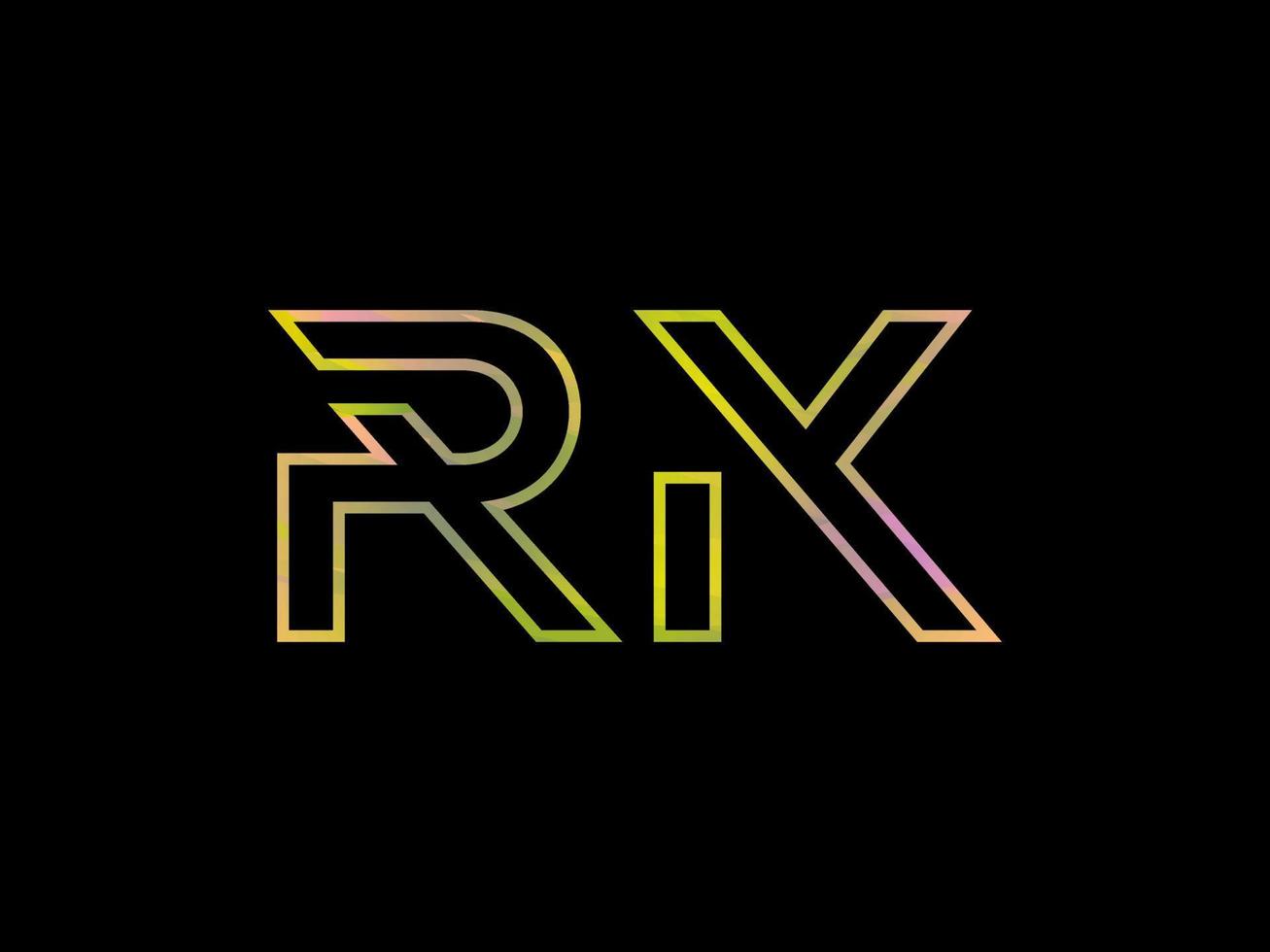 rk lettera logo con colorato arcobaleno struttura vettore. professionista vettore. vettore