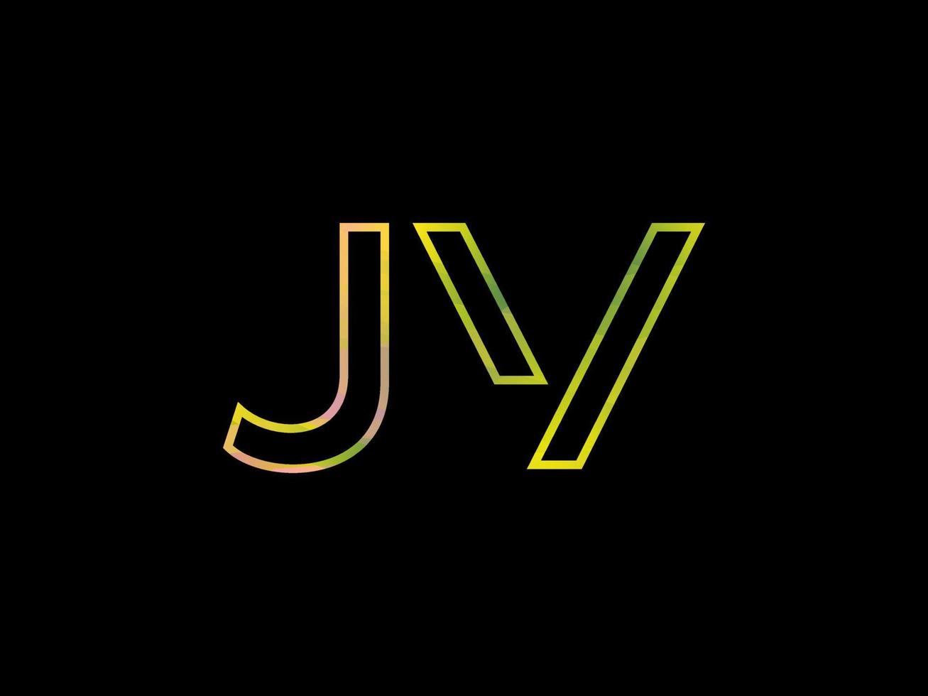 jv lettera logo con colorato arcobaleno struttura vettore. professionista vettore