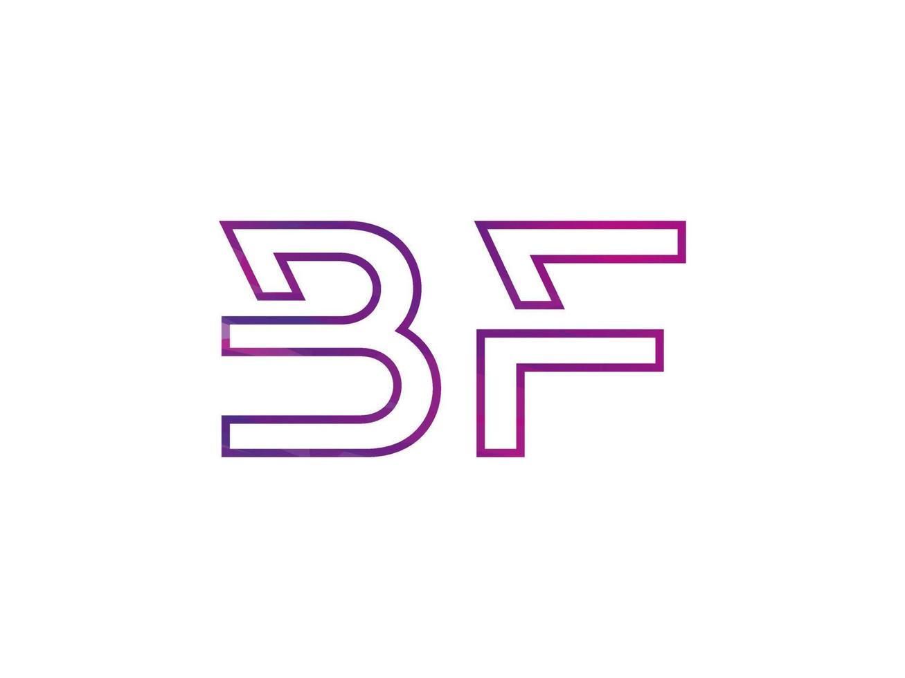 bf lettera logo con colorato arcobaleno struttura vettore. professionista vettore. vettore