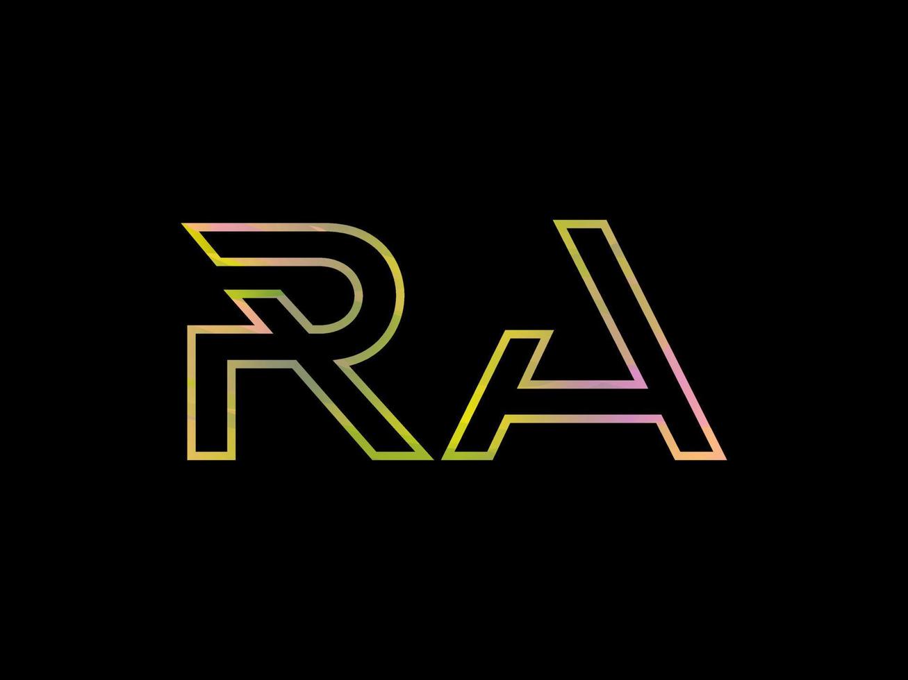 RA lettera logo con colorato arcobaleno struttura vettore. professionista vettore. vettore