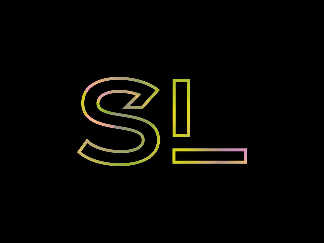 sl lettera logo con colorato arcobaleno struttura vettore. professionista vettore. vettore