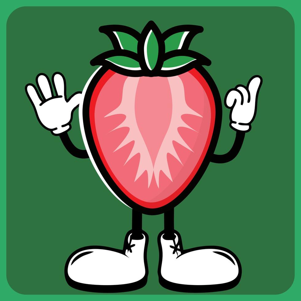 vettore illustrazione di un' cartone animato frutta personaggio con gambe e braccia