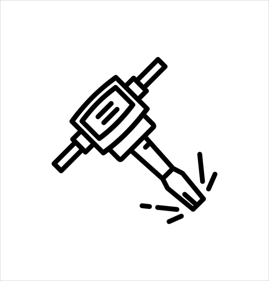 martello pneumatico icona vettore illustrazione logo modello per molti scopo. isolato su bianca sfondo.